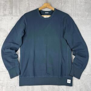 Reigning Champ Crewneck Sweatshirt Teal Made in Canada Fleece Relax Men Sz S EUC
